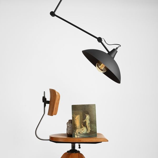 Czarna lampa sufitowa Melos - industrialna regulowana
