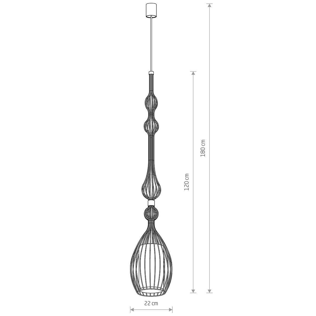 Czarna lampa wisząca Abi 2