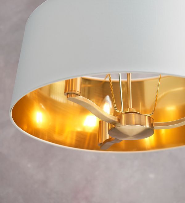 Klasyczna złota lampa wisząca Harvey z abażurem do salonu