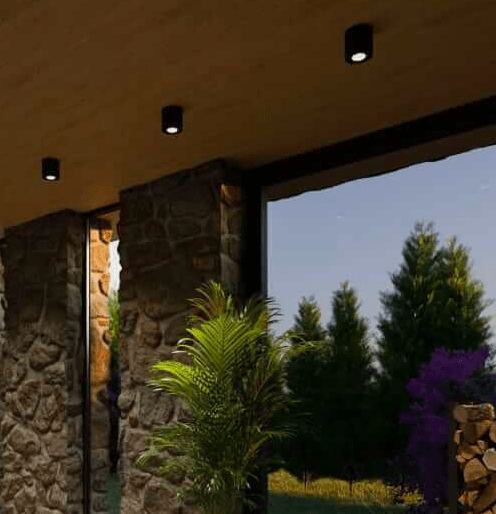 Nowoczesny spot sufitowy natynkowy Tulon - czarna tuba