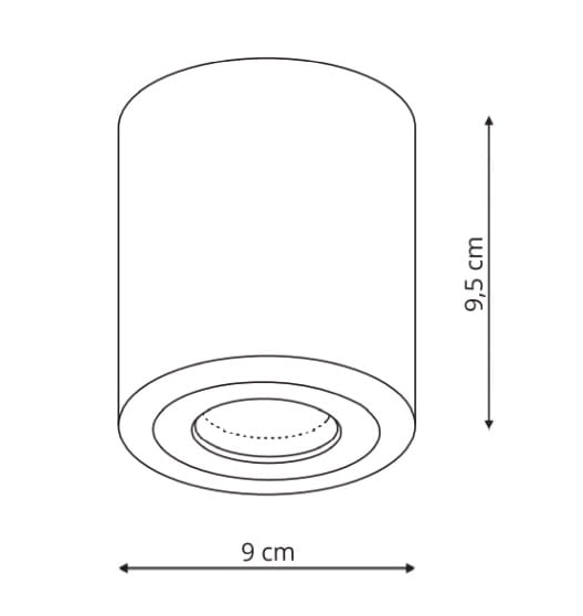 Nowoczesny spot sufitowy natynkowy Tulon - czarna tuba