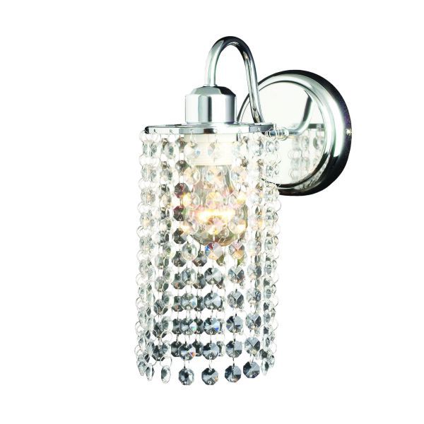 Srebrny kryształowy kinkiet Bright Star - glamour