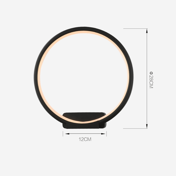 Czarny kinkiet Moon okrągły LED no. 1 - 3000K