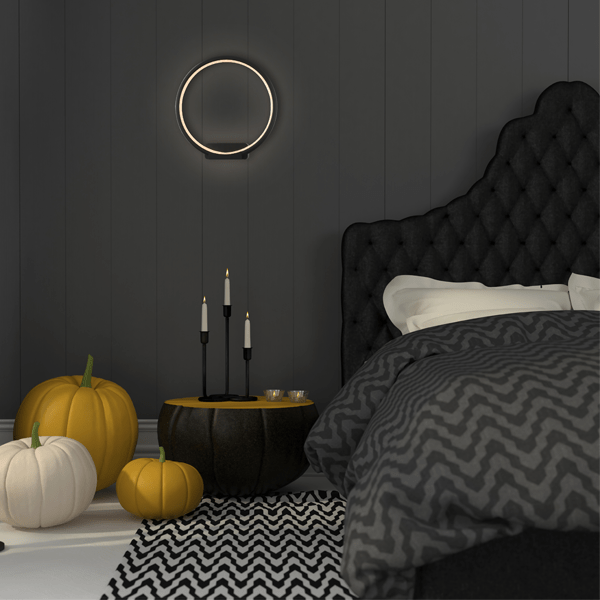 Czarny kinkiet Moon okrągły LED no. 1 - 3000K