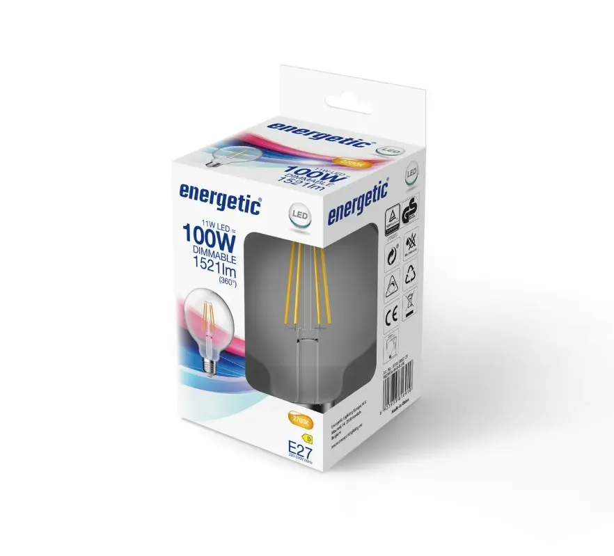 Żarówka LED G95 Nordlux 11W 2700K ciepła barwa ściemnialna
