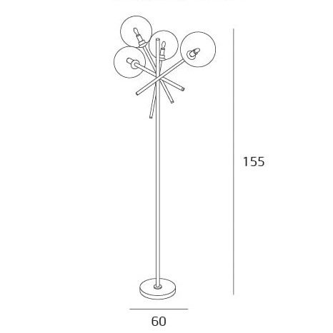 Lampa podłogowa molekuła Lollipop - 4 kule