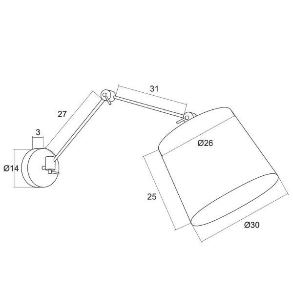 Kinkiet Zakyntos Bis nad łóżko w sypialni
