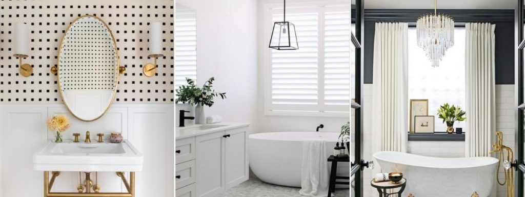 klasyczna łazienka oświetlenie