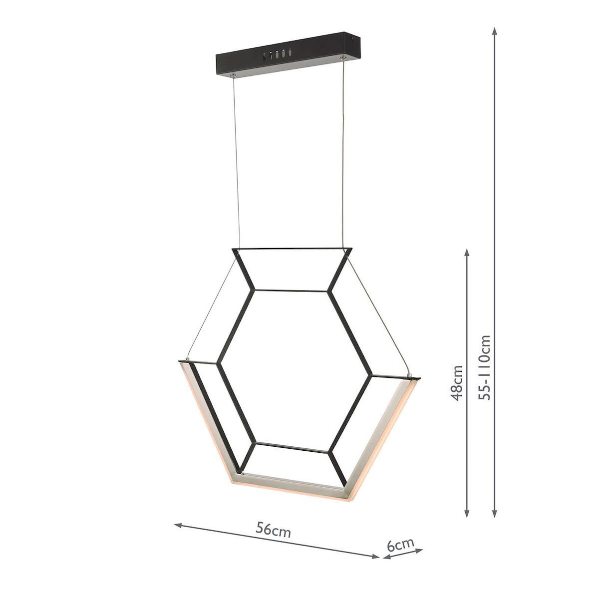 Lampa wisząca Hexagon do dużej jadalni