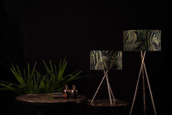 Abażur Bamboo - zielony print