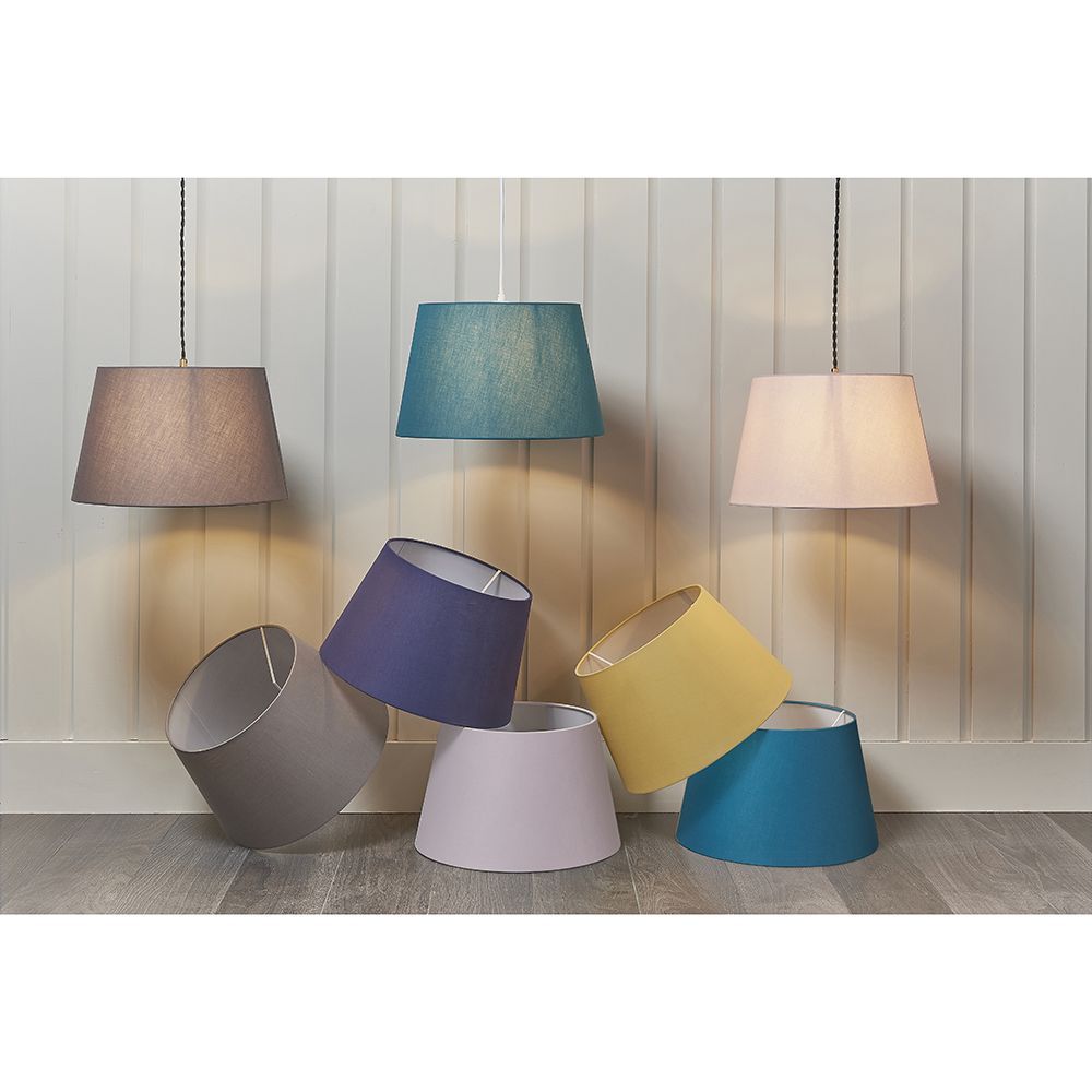 Abażur Evie 14 - szary, bawełniany