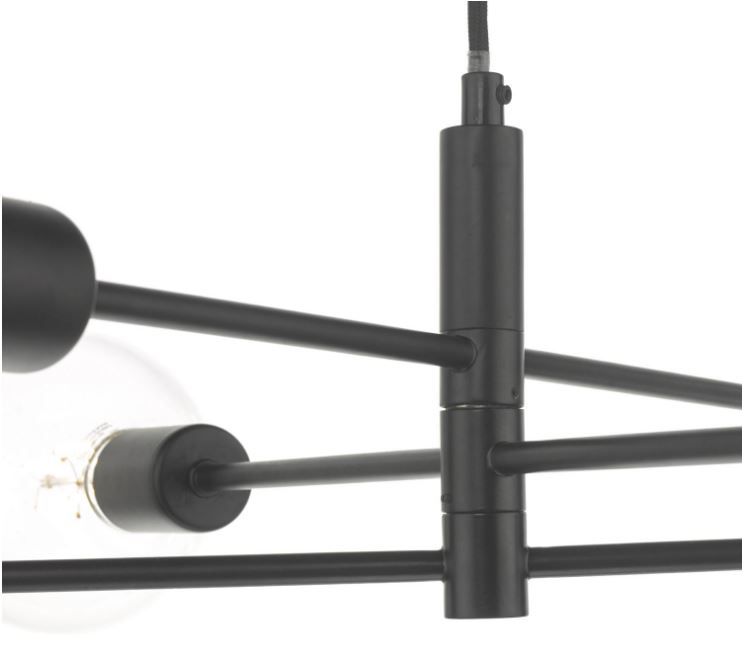 Czarna lampa wisząca Alana do sypialni