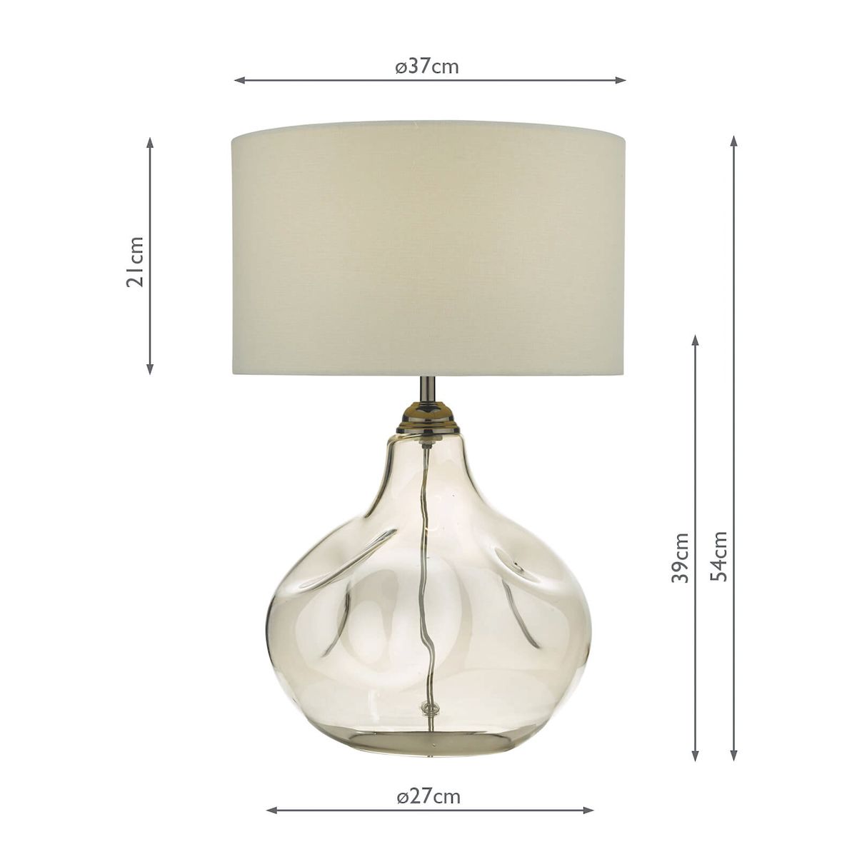 Lampa stołowa Esarosa na kominek w salonie