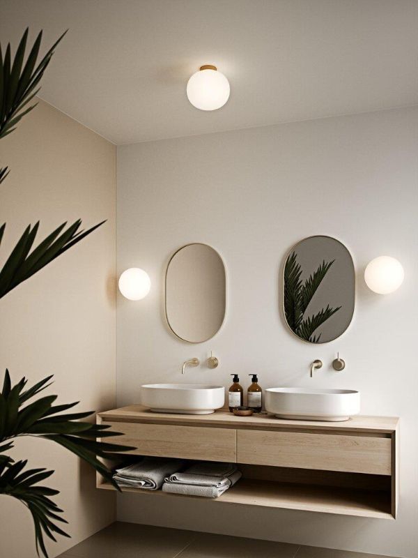 Plafon Alton ze szklanym kloszem do łazienki