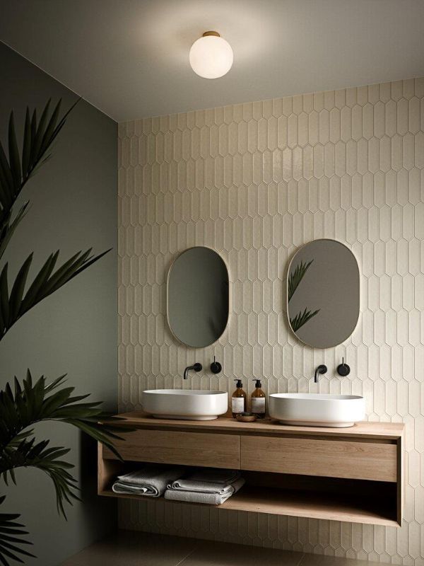 Plafon Alton ze szklanym kloszem do łazienki