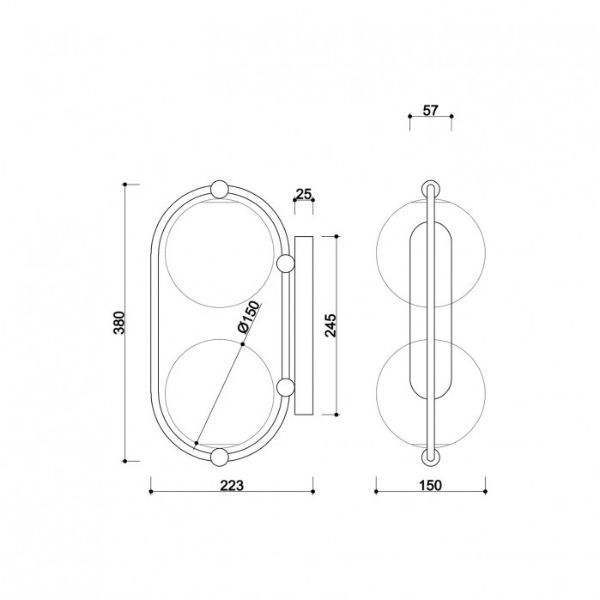 Podwójny kinkiet Koban E do klimatycznej sypialni