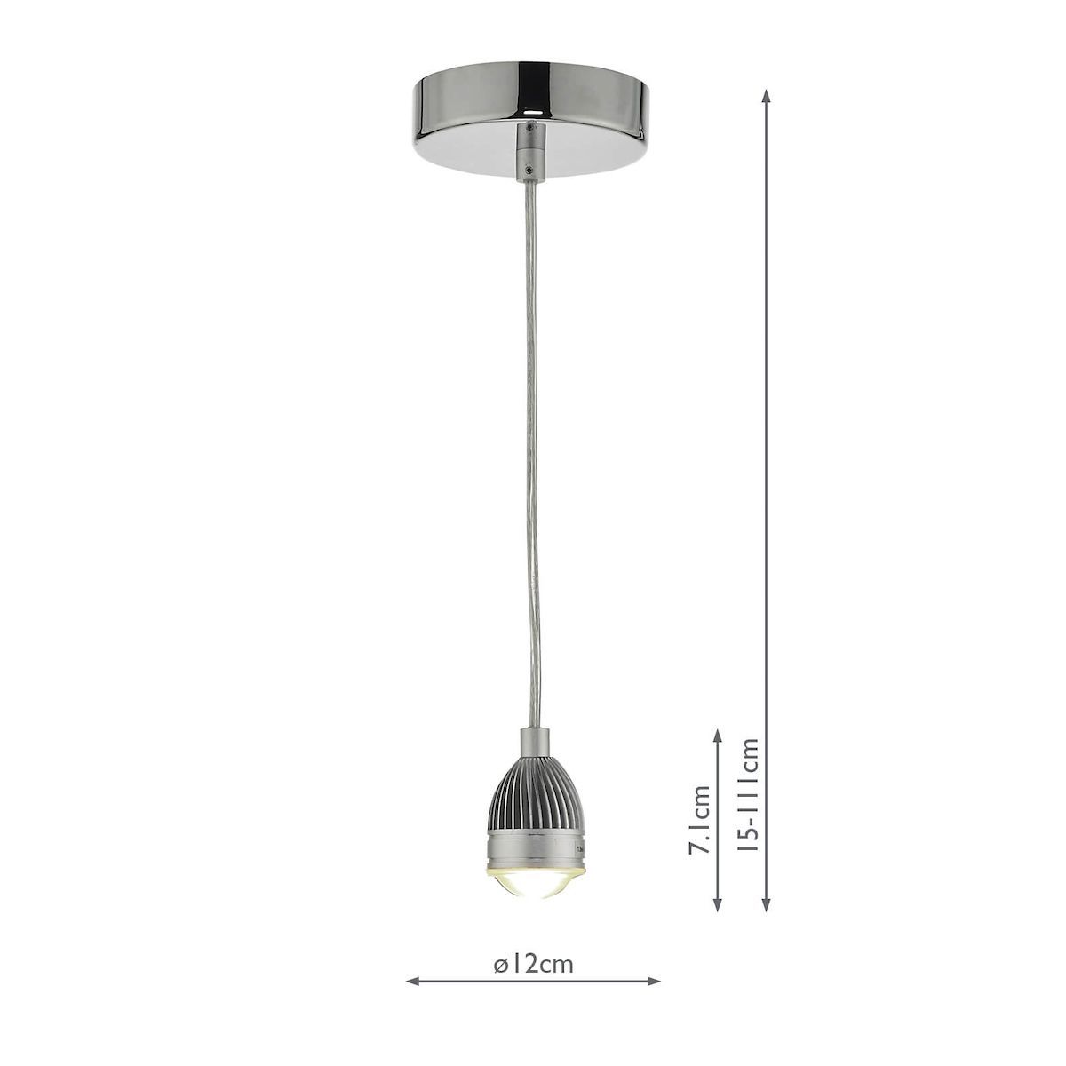 Srebrne zawieszenie do lampy - wbudowany LED