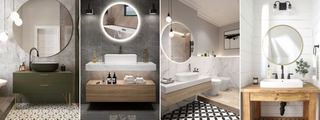 oświetlenie okrągłego lustra