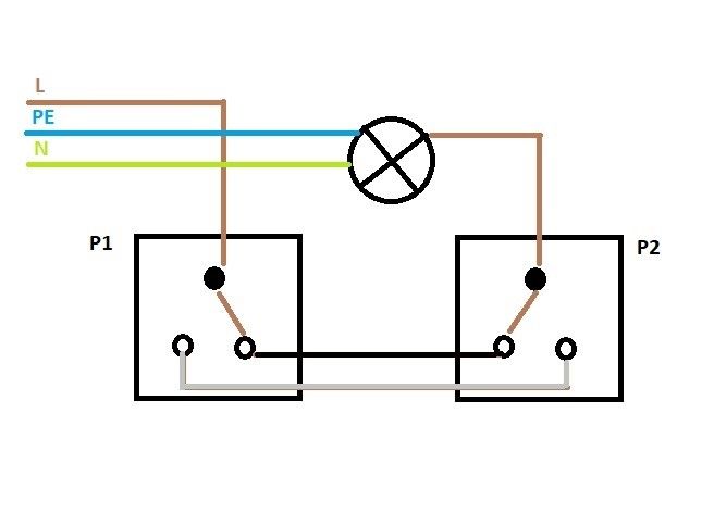 wlacznik schodowy schemat pojedynczy