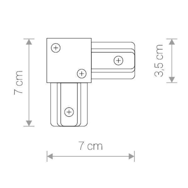 Łącznik kątowy Profile - biały system szynowy