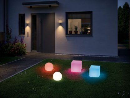 Biała lampa ogrodowa Cube - IP65, 24V, SmartHome, Zigbee, Plug&Shine