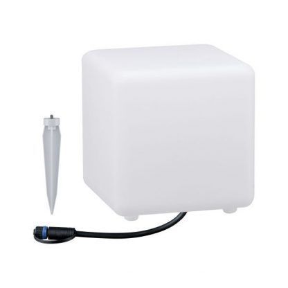 Biała lampa ogrodowa Cube - IP65, 24V, SmartHome, Zigbee, Plug&Shine