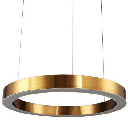 Lampa wisząca Circle do salonu - 80 cm złote okręgi LED
