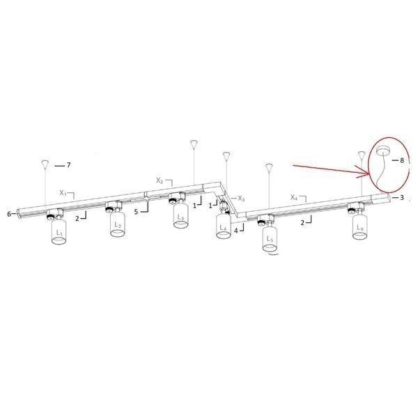 Biały zasilacz wiszący do systemu szynowego CTLS