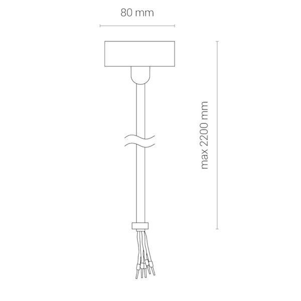 Biały zasilacz wiszący do systemu szynowego CTLS