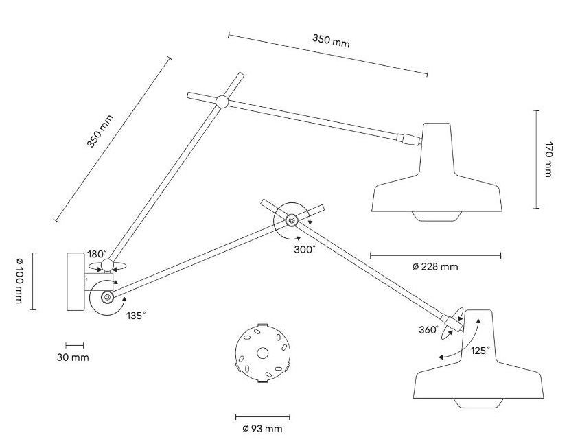 Kinkiet Arigato Double nad sofę w salonie