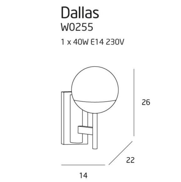 Kinkiet Dallas do nowoczesnego salonu nad sofę