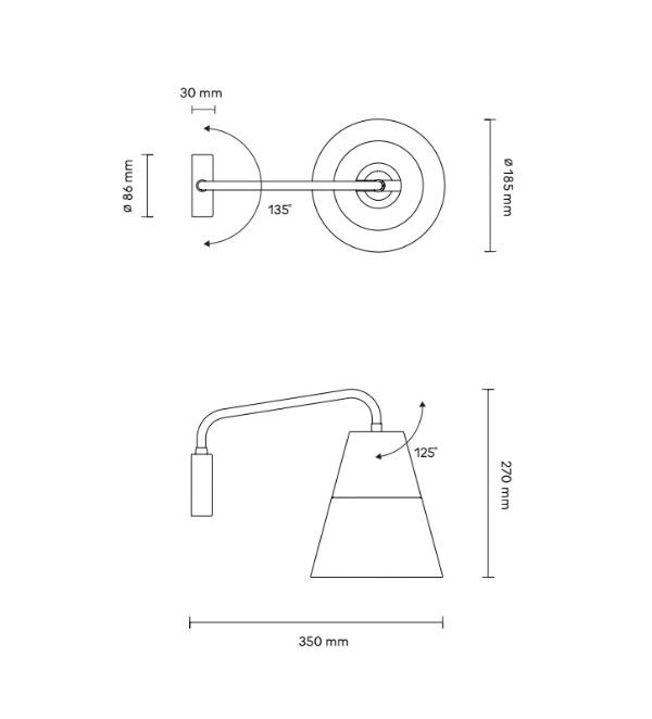 Kinkiet Ily Ily czarny nowoczesny