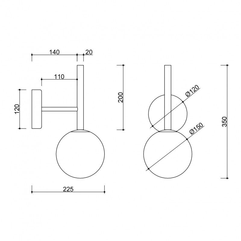Kinkiet Kop A jako doświetlenie lustra w garderobie