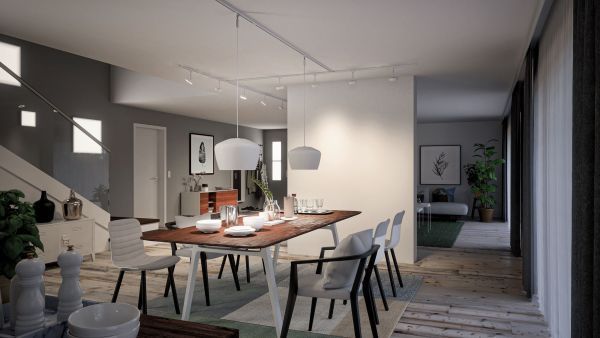 Klosz Pom do systemu szynowego URail w salonie