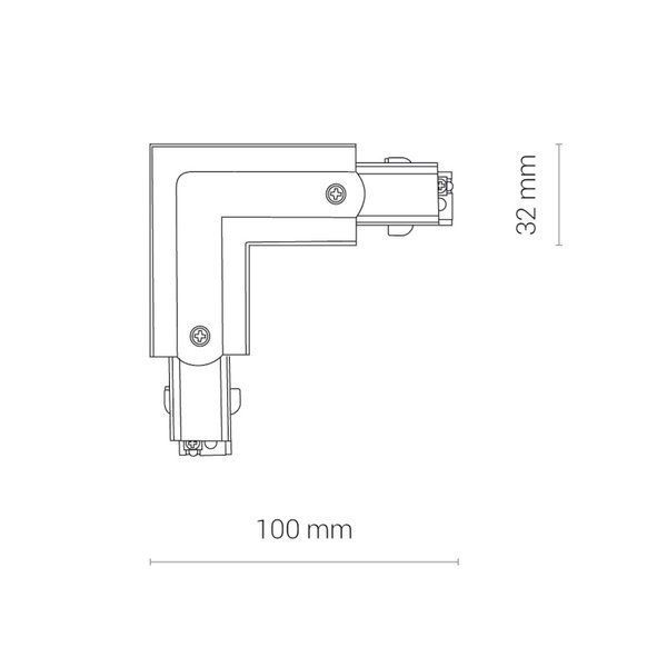 Łącznik kątowy CTLS - prawy, biały