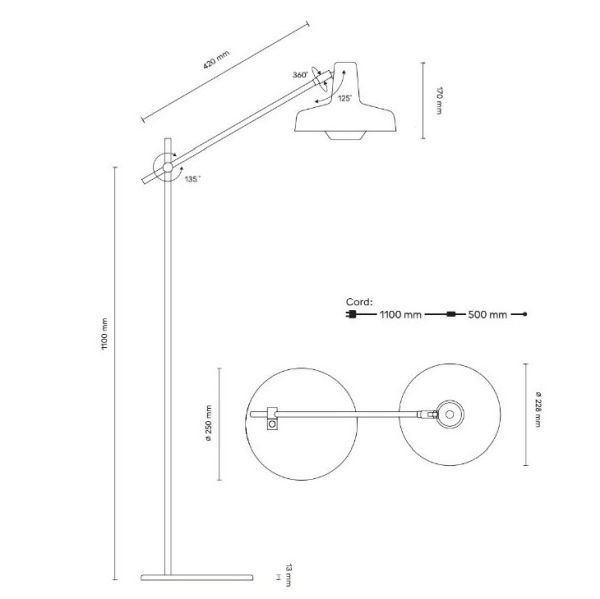 Lampa podłogowa Arigato Palace do czytania w salonie