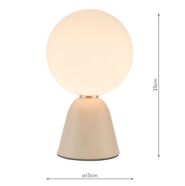 Lampa stołowa Francesca na szklany stół w salonie