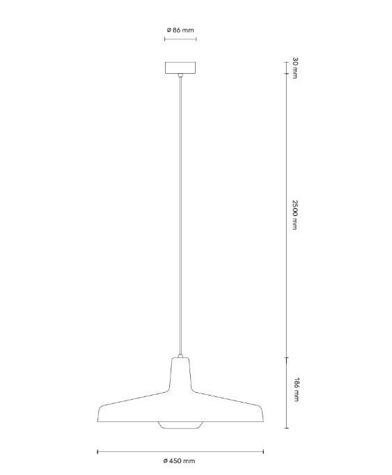 Lampa wisząca Arigato Large srebrna nad stół