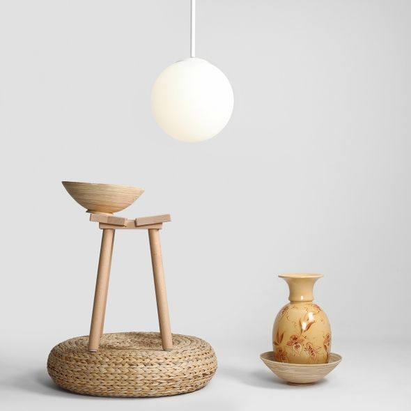 Lampa wisząca Bosso - 1 kula 30cm, biała