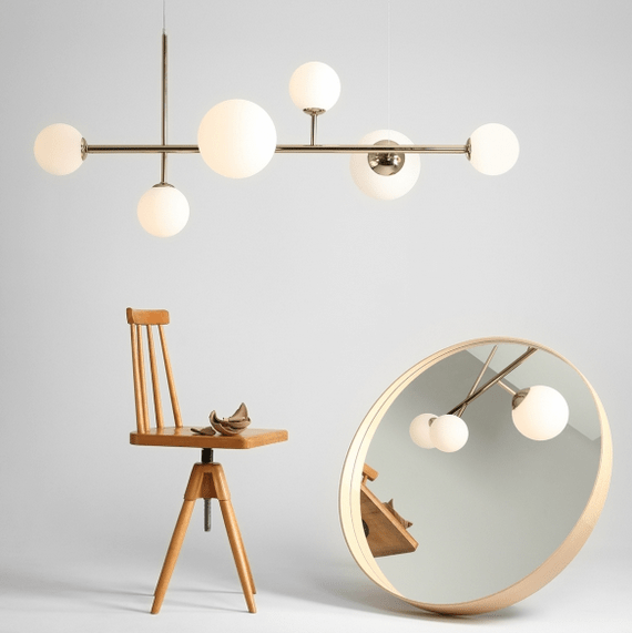 Lampa wisząca Dione 6 Gold do pięknej sypialni