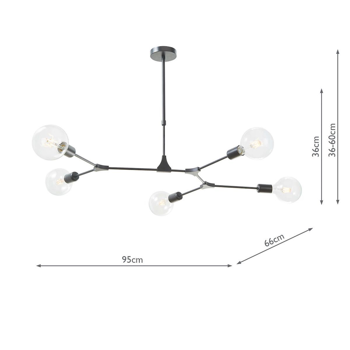 Lampa wisząca Euphemia nad fotel w salonie