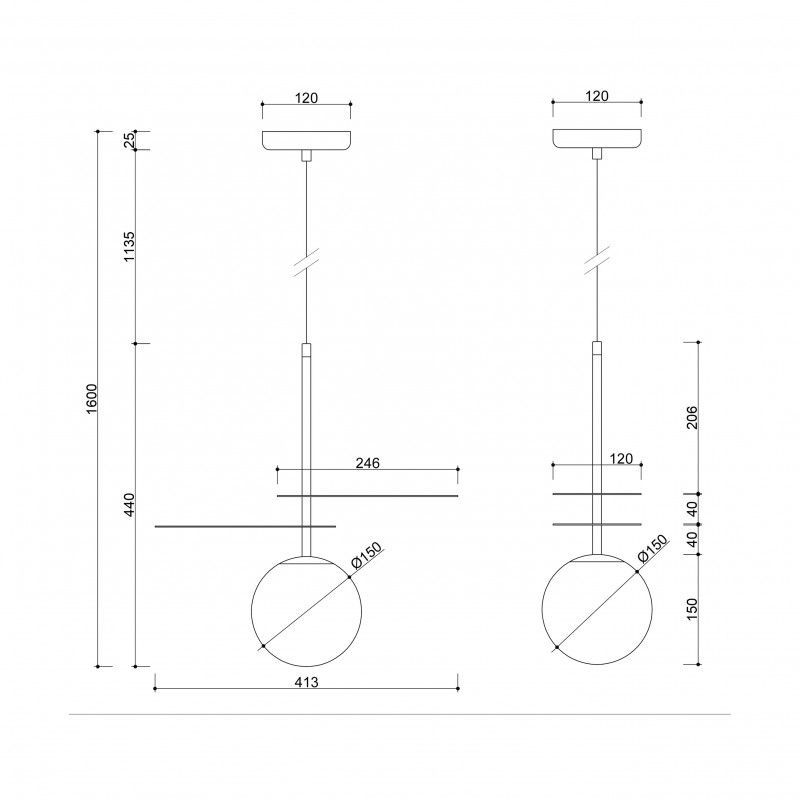 Lampa wisząca Fyllo nad okrągły stół w jadalni