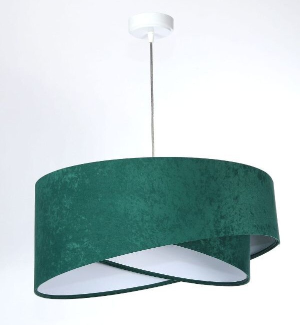 Lampa wisząca do sypialni w kolorze butelkowej zieleni