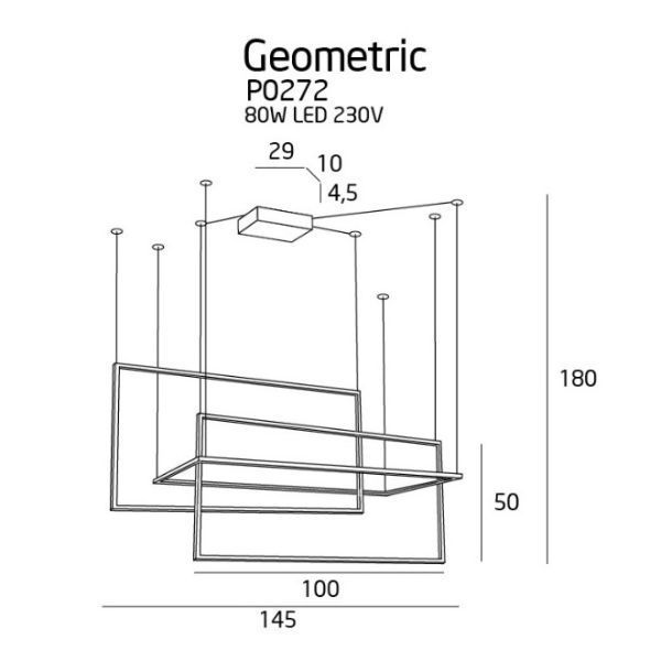 Lampa wisząca Geometric do dużej kuchni