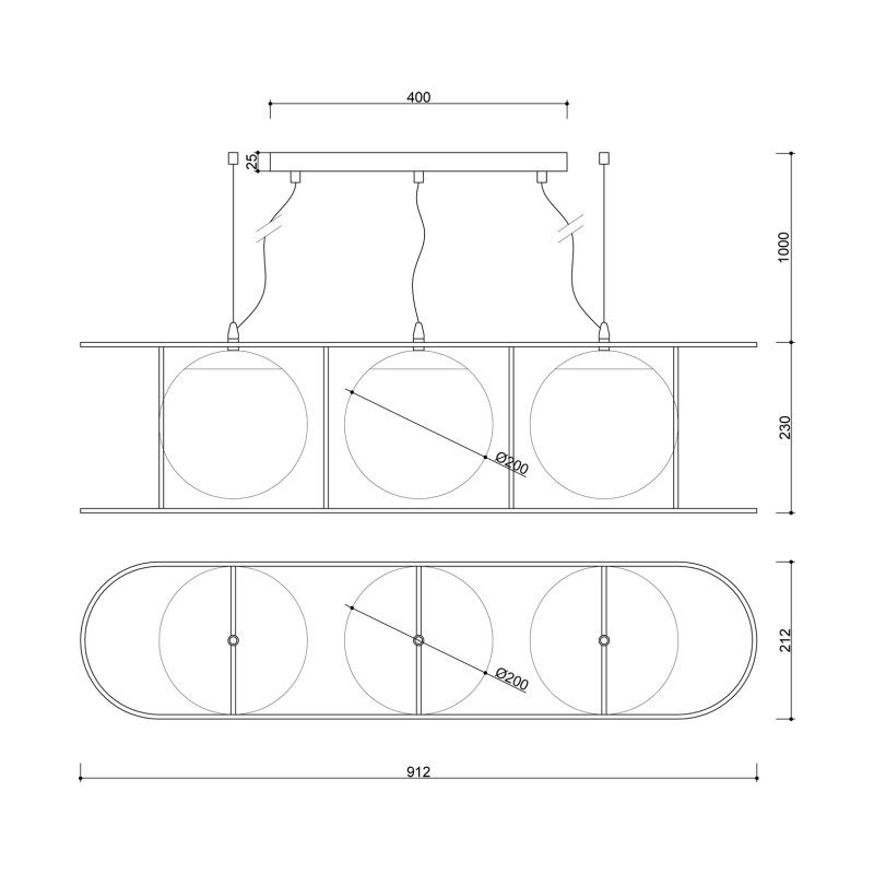 Lampa wisząca Kuglo nad duży stół w jadalni