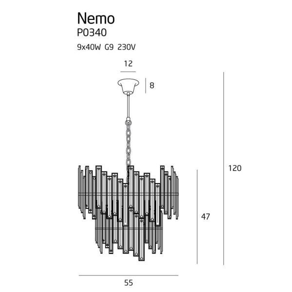 Lampa wisząca Nemo do dużego salonu