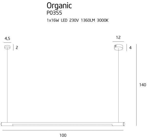 Lampa wisząca Organic nad stół w jadalni