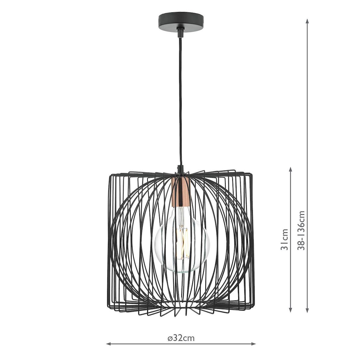 Lampa wisząca Taplow do nowoczesnej sypialni