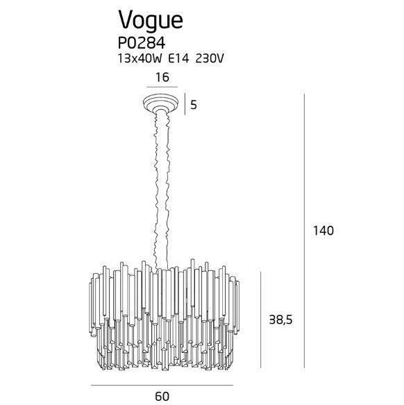 Lampa wisząca Vogue do nowoczesnego salonu