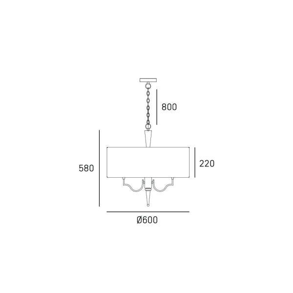 Lampa wisząca Washington nad stolik w salonie
